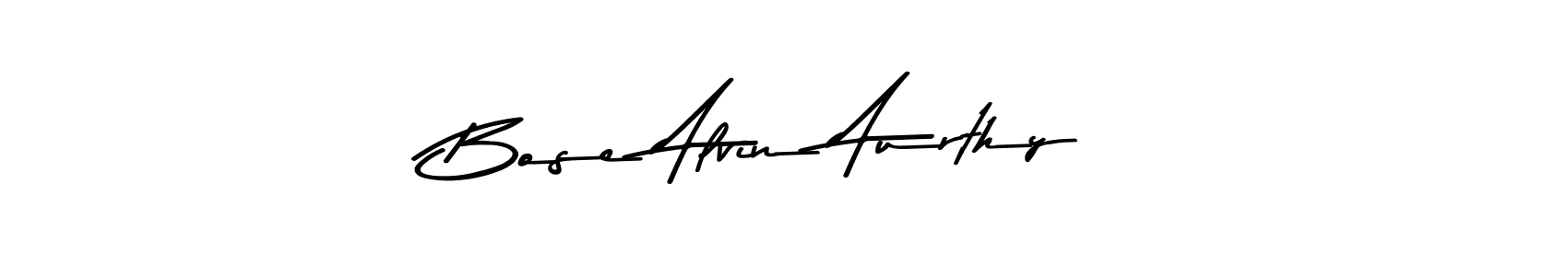 How to make Bose Alvin Aurthy name signature. Use Asem Kandis PERSONAL USE style for creating short signs online. This is the latest handwritten sign. Bose Alvin Aurthy signature style 9 images and pictures png