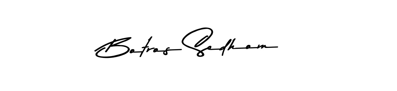 Create a beautiful signature design for name Botros Sedhom. With this signature (Asem Kandis PERSONAL USE) fonts, you can make a handwritten signature for free. Botros Sedhom signature style 9 images and pictures png