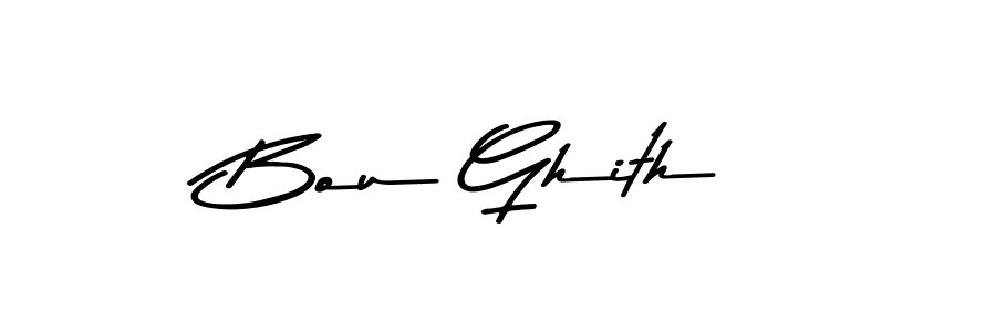 How to make Bou Ghith name signature. Use Asem Kandis PERSONAL USE style for creating short signs online. This is the latest handwritten sign. Bou Ghith signature style 9 images and pictures png