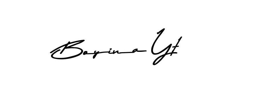 Create a beautiful signature design for name Boyina Yt. With this signature (Asem Kandis PERSONAL USE) fonts, you can make a handwritten signature for free. Boyina Yt signature style 9 images and pictures png