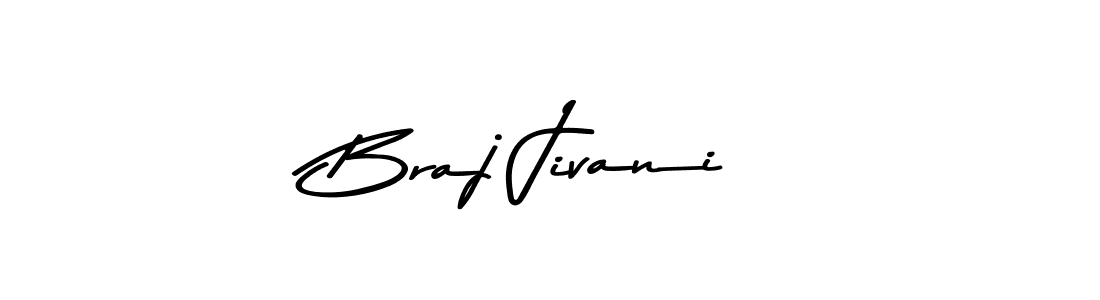 Create a beautiful signature design for name Braj Jivani. With this signature (Asem Kandis PERSONAL USE) fonts, you can make a handwritten signature for free. Braj Jivani signature style 9 images and pictures png