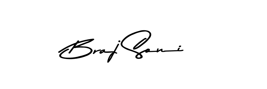 Design your own signature with our free online signature maker. With this signature software, you can create a handwritten (Asem Kandis PERSONAL USE) signature for name Braj Soni. Braj Soni signature style 9 images and pictures png