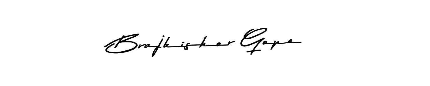 Make a beautiful signature design for name Brajkishor Gope. With this signature (Asem Kandis PERSONAL USE) style, you can create a handwritten signature for free. Brajkishor Gope signature style 9 images and pictures png