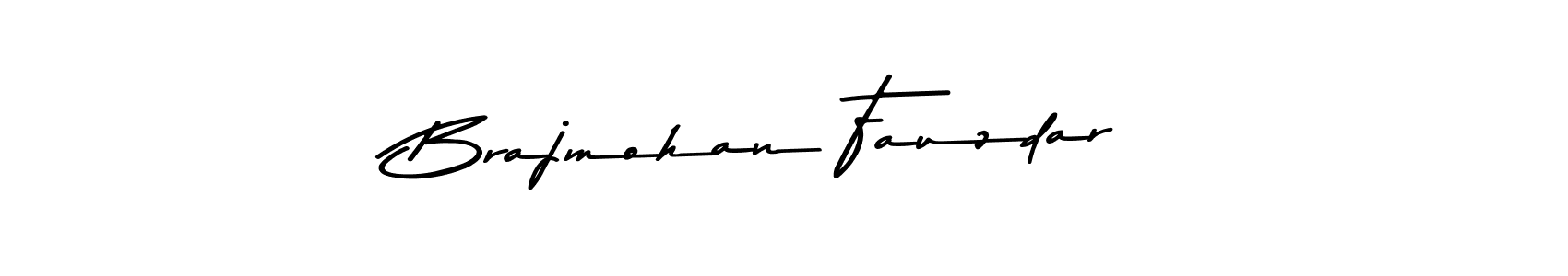 How to make Brajmohan Fauzdar name signature. Use Asem Kandis PERSONAL USE style for creating short signs online. This is the latest handwritten sign. Brajmohan Fauzdar signature style 9 images and pictures png