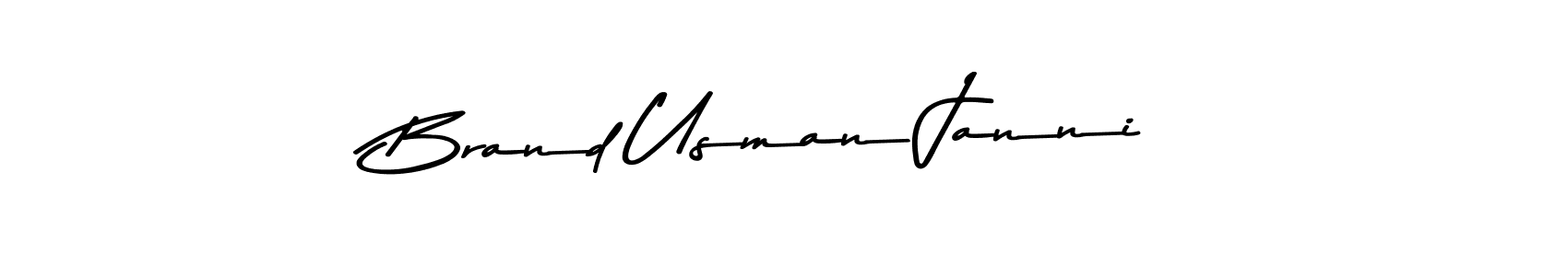 How to make Brand Usman Janni name signature. Use Asem Kandis PERSONAL USE style for creating short signs online. This is the latest handwritten sign. Brand Usman Janni signature style 9 images and pictures png