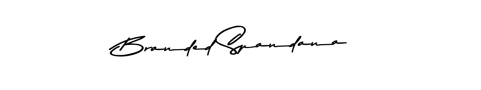 Create a beautiful signature design for name Branded Spandana. With this signature (Asem Kandis PERSONAL USE) fonts, you can make a handwritten signature for free. Branded Spandana signature style 9 images and pictures png