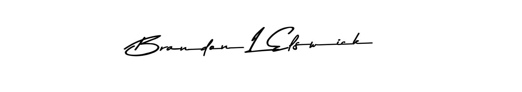 Create a beautiful signature design for name Brandon L Elswick. With this signature (Asem Kandis PERSONAL USE) fonts, you can make a handwritten signature for free. Brandon L Elswick signature style 9 images and pictures png