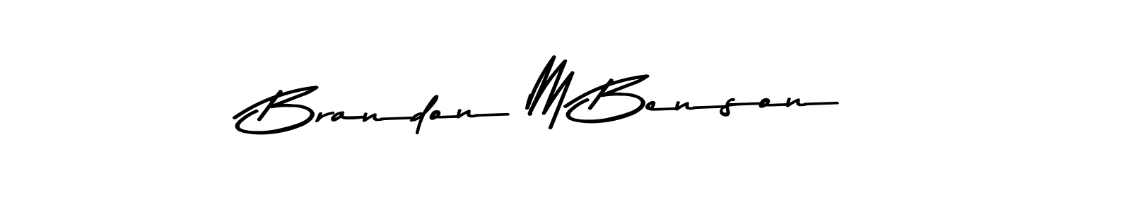 Create a beautiful signature design for name Brandon M Benson. With this signature (Asem Kandis PERSONAL USE) fonts, you can make a handwritten signature for free. Brandon M Benson signature style 9 images and pictures png