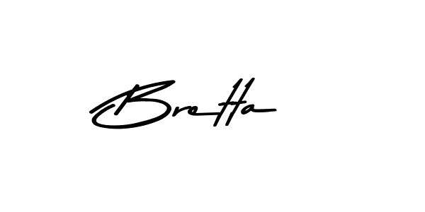 How to make Bretta name signature. Use Asem Kandis PERSONAL USE style for creating short signs online. This is the latest handwritten sign. Bretta signature style 9 images and pictures png