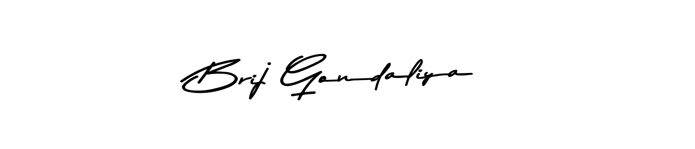 Brij Gondaliya stylish signature style. Best Handwritten Sign (Asem Kandis PERSONAL USE) for my name. Handwritten Signature Collection Ideas for my name Brij Gondaliya. Brij Gondaliya signature style 9 images and pictures png
