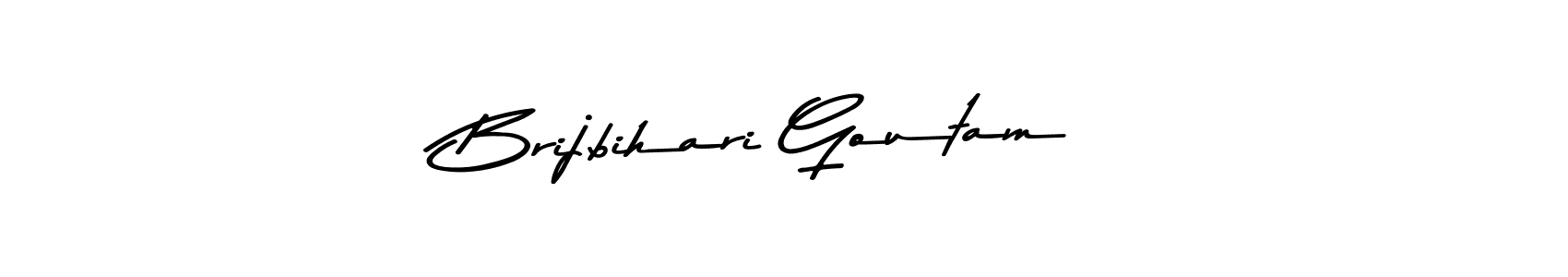 Make a beautiful signature design for name Brijbihari Goutam. With this signature (Asem Kandis PERSONAL USE) style, you can create a handwritten signature for free. Brijbihari Goutam signature style 9 images and pictures png