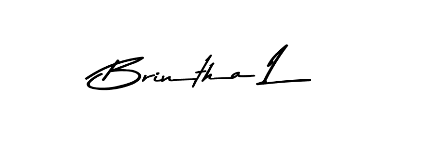 Design your own signature with our free online signature maker. With this signature software, you can create a handwritten (Asem Kandis PERSONAL USE) signature for name Brintha L. Brintha L signature style 9 images and pictures png