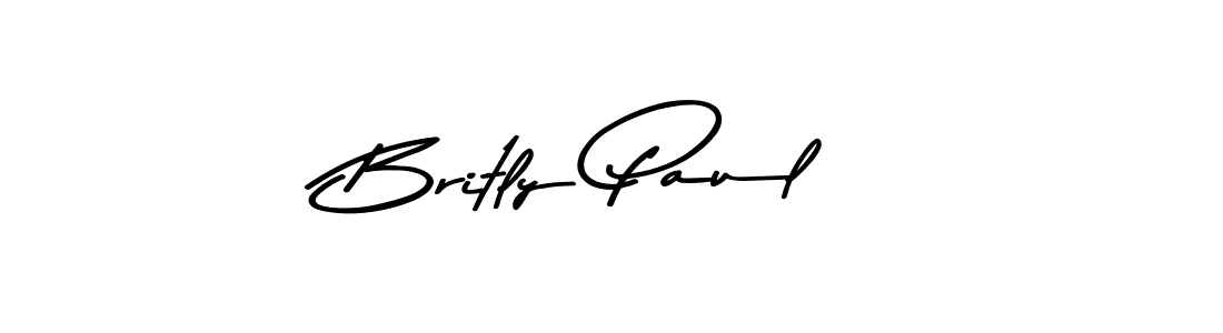 Design your own signature with our free online signature maker. With this signature software, you can create a handwritten (Asem Kandis PERSONAL USE) signature for name Britly Paul. Britly Paul signature style 9 images and pictures png