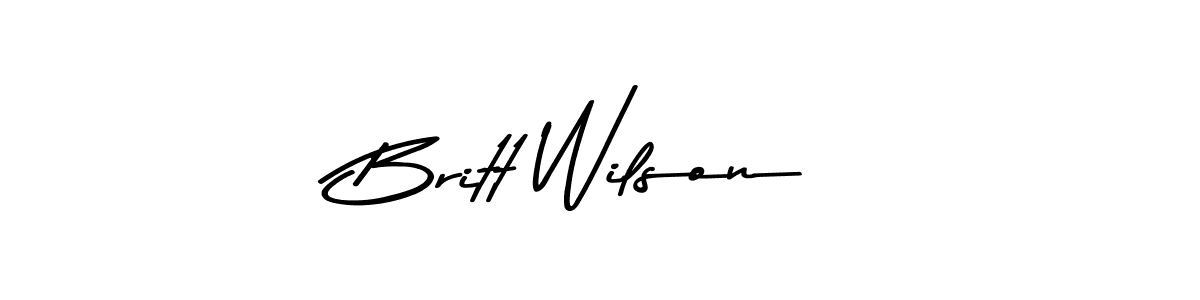 Use a signature maker to create a handwritten signature online. With this signature software, you can design (Asem Kandis PERSONAL USE) your own signature for name Britt Wilson. Britt Wilson signature style 9 images and pictures png
