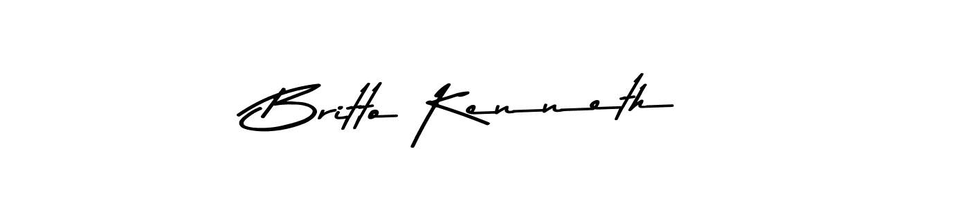 Use a signature maker to create a handwritten signature online. With this signature software, you can design (Asem Kandis PERSONAL USE) your own signature for name Britto Kenneth. Britto Kenneth signature style 9 images and pictures png