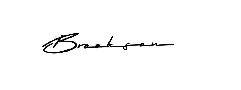 Make a beautiful signature design for name Brookson. With this signature (Asem Kandis PERSONAL USE) style, you can create a handwritten signature for free. Brookson signature style 9 images and pictures png