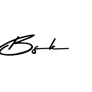 Make a beautiful signature design for name Bsk. With this signature (Asem Kandis PERSONAL USE) style, you can create a handwritten signature for free. Bsk signature style 9 images and pictures png