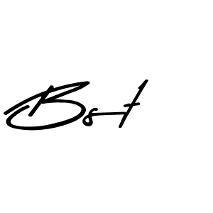 Make a beautiful signature design for name Bst. With this signature (Asem Kandis PERSONAL USE) style, you can create a handwritten signature for free. Bst signature style 9 images and pictures png
