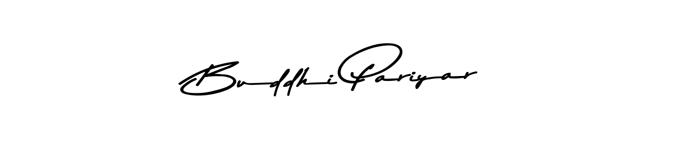 How to make Buddhi Pariyar name signature. Use Asem Kandis PERSONAL USE style for creating short signs online. This is the latest handwritten sign. Buddhi Pariyar signature style 9 images and pictures png