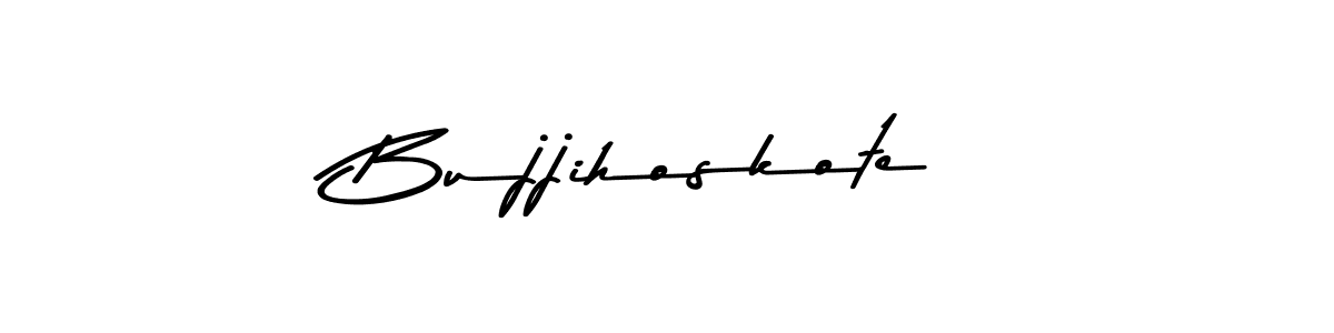 How to make Bujjihoskote name signature. Use Asem Kandis PERSONAL USE style for creating short signs online. This is the latest handwritten sign. Bujjihoskote signature style 9 images and pictures png