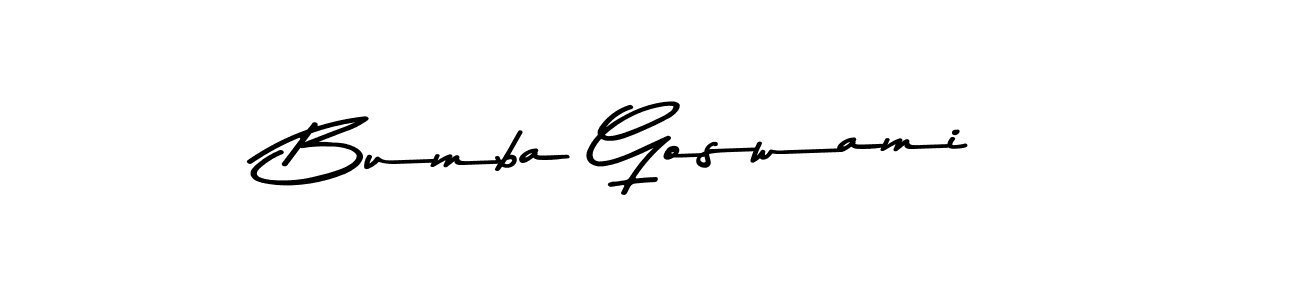 Create a beautiful signature design for name Bumba Goswami. With this signature (Asem Kandis PERSONAL USE) fonts, you can make a handwritten signature for free. Bumba Goswami signature style 9 images and pictures png