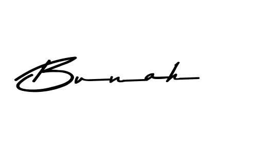 How to make Bunah name signature. Use Asem Kandis PERSONAL USE style for creating short signs online. This is the latest handwritten sign. Bunah signature style 9 images and pictures png