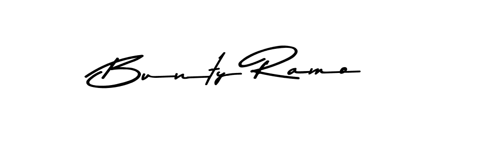 Make a beautiful signature design for name Bunty Ramo. With this signature (Asem Kandis PERSONAL USE) style, you can create a handwritten signature for free. Bunty Ramo signature style 9 images and pictures png