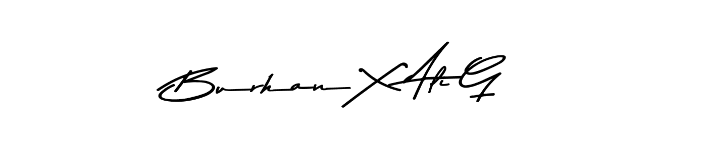 The best way (Asem Kandis PERSONAL USE) to make a short signature is to pick only two or three words in your name. The name Burhan X Ali G include a total of six letters. For converting this name. Burhan X Ali G signature style 9 images and pictures png