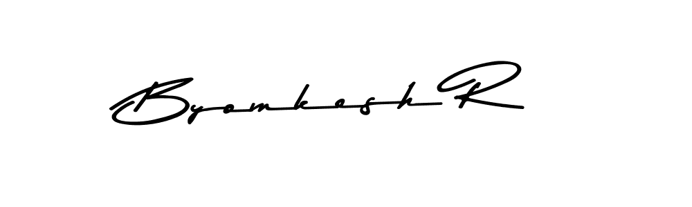 Byomkesh R stylish signature style. Best Handwritten Sign (Asem Kandis PERSONAL USE) for my name. Handwritten Signature Collection Ideas for my name Byomkesh R. Byomkesh R signature style 9 images and pictures png