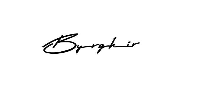 Create a beautiful signature design for name Byrghir. With this signature (Asem Kandis PERSONAL USE) fonts, you can make a handwritten signature for free. Byrghir signature style 9 images and pictures png