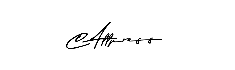 Create a beautiful signature design for name C Allpress. With this signature (Asem Kandis PERSONAL USE) fonts, you can make a handwritten signature for free. C Allpress signature style 9 images and pictures png