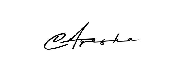 How to make C Ayesha name signature. Use Asem Kandis PERSONAL USE style for creating short signs online. This is the latest handwritten sign. C Ayesha signature style 9 images and pictures png