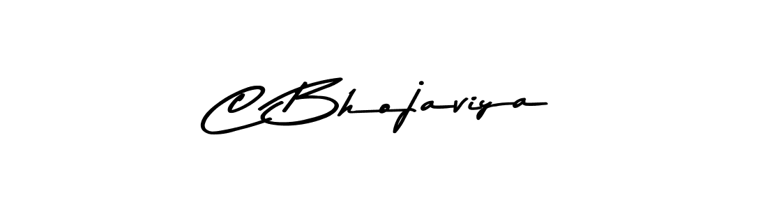 How to make C Bhojaviya name signature. Use Asem Kandis PERSONAL USE style for creating short signs online. This is the latest handwritten sign. C Bhojaviya signature style 9 images and pictures png