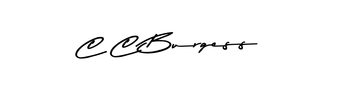 How to make C C Burgess name signature. Use Asem Kandis PERSONAL USE style for creating short signs online. This is the latest handwritten sign. C C Burgess signature style 9 images and pictures png