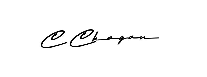 How to make C Chagan name signature. Use Asem Kandis PERSONAL USE style for creating short signs online. This is the latest handwritten sign. C Chagan signature style 9 images and pictures png