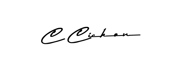 Design your own signature with our free online signature maker. With this signature software, you can create a handwritten (Asem Kandis PERSONAL USE) signature for name C Cichon. C Cichon signature style 9 images and pictures png