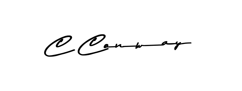 How to make C Conway name signature. Use Asem Kandis PERSONAL USE style for creating short signs online. This is the latest handwritten sign. C Conway signature style 9 images and pictures png
