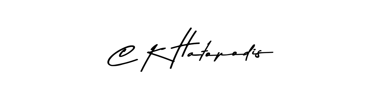 You should practise on your own different ways (Asem Kandis PERSONAL USE) to write your name (C K Hatopodis) in signature. don't let someone else do it for you. C K Hatopodis signature style 9 images and pictures png