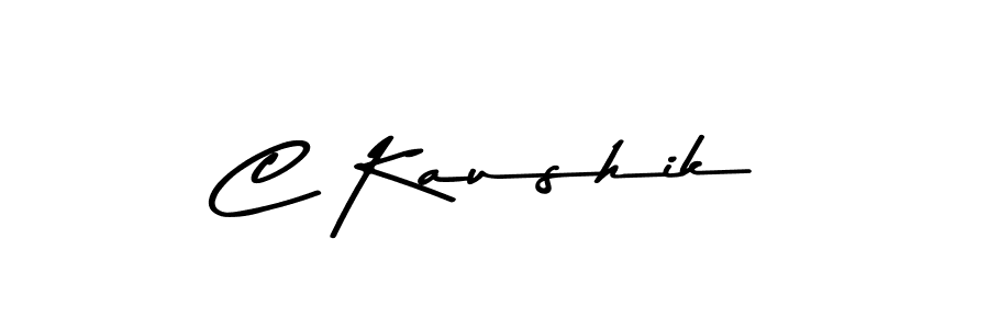 How to make C Kaushik name signature. Use Asem Kandis PERSONAL USE style for creating short signs online. This is the latest handwritten sign. C Kaushik signature style 9 images and pictures png