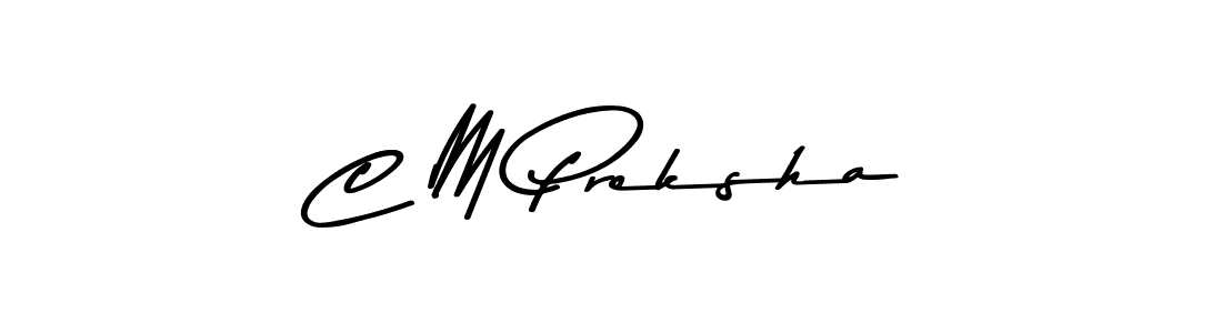 Also You can easily find your signature by using the search form. We will create C M Preksha name handwritten signature images for you free of cost using Asem Kandis PERSONAL USE sign style. C M Preksha signature style 9 images and pictures png