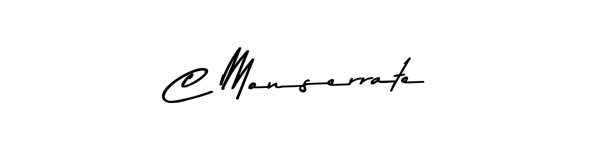 How to make C Monserrate name signature. Use Asem Kandis PERSONAL USE style for creating short signs online. This is the latest handwritten sign. C Monserrate signature style 9 images and pictures png