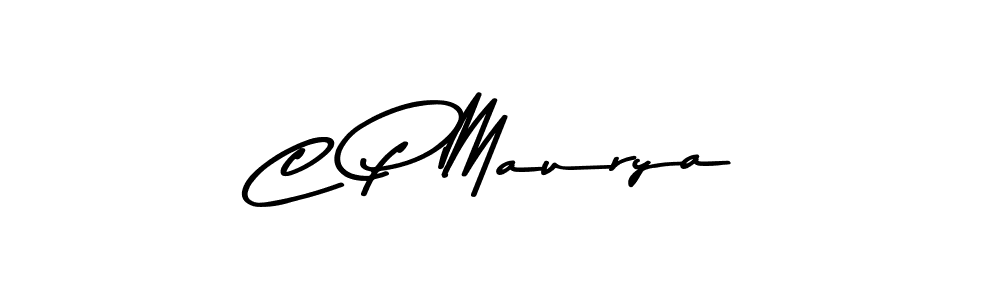 How to make C P Maurya name signature. Use Asem Kandis PERSONAL USE style for creating short signs online. This is the latest handwritten sign. C P Maurya signature style 9 images and pictures png