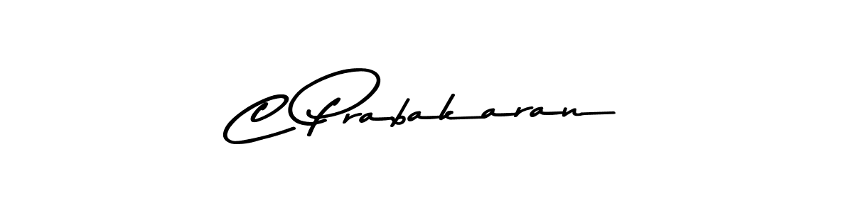 How to make C Prabakaran name signature. Use Asem Kandis PERSONAL USE style for creating short signs online. This is the latest handwritten sign. C Prabakaran signature style 9 images and pictures png