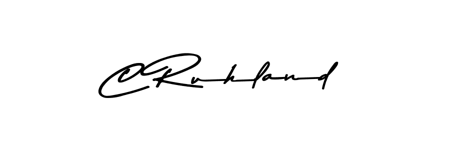 Make a beautiful signature design for name C Ruhland. With this signature (Asem Kandis PERSONAL USE) style, you can create a handwritten signature for free. C Ruhland signature style 9 images and pictures png