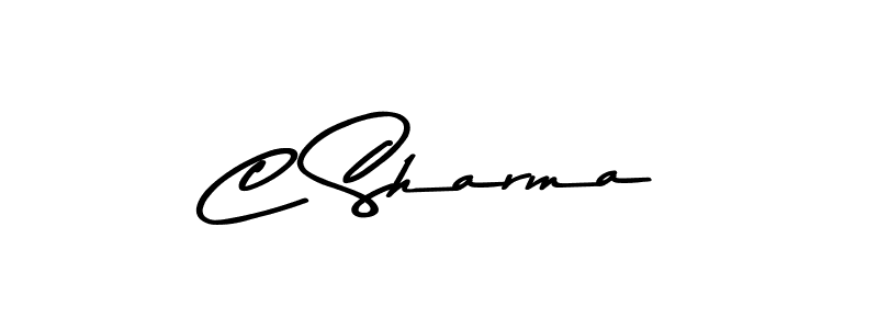 You should practise on your own different ways (Asem Kandis PERSONAL USE) to write your name (C Sharma) in signature. don't let someone else do it for you. C Sharma signature style 9 images and pictures png