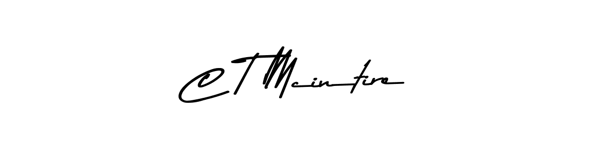 How to make C T Mcintire name signature. Use Asem Kandis PERSONAL USE style for creating short signs online. This is the latest handwritten sign. C T Mcintire signature style 9 images and pictures png