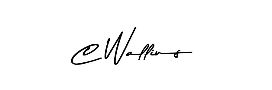 Make a beautiful signature design for name C Wallius. With this signature (Asem Kandis PERSONAL USE) style, you can create a handwritten signature for free. C Wallius signature style 9 images and pictures png