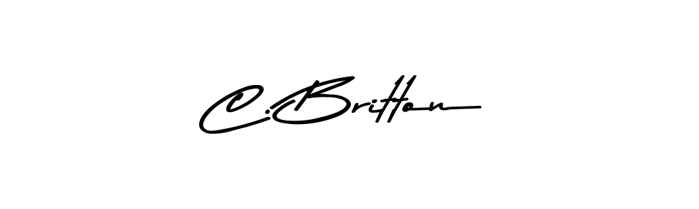 How to make C. Britton name signature. Use Asem Kandis PERSONAL USE style for creating short signs online. This is the latest handwritten sign. C. Britton signature style 9 images and pictures png