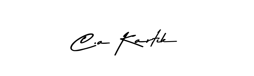 You should practise on your own different ways (Asem Kandis PERSONAL USE) to write your name (C.a Kartik) in signature. don't let someone else do it for you. C.a Kartik signature style 9 images and pictures png