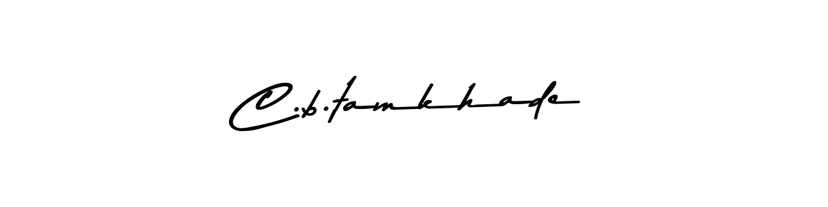 How to make C.b.tamkhade name signature. Use Asem Kandis PERSONAL USE style for creating short signs online. This is the latest handwritten sign. C.b.tamkhade signature style 9 images and pictures png